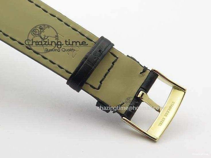 0310 Contemporary De Ville MK 1:1 Best Edition YG White Dial On Black Leather Asian Seagull T1701 (Sec@6) 8233